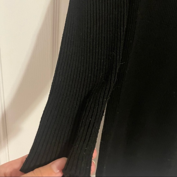 Pink Martini Boutique Brand Black Cold Shoulder Ribbed Sweater Dress - Picture 5 of 8